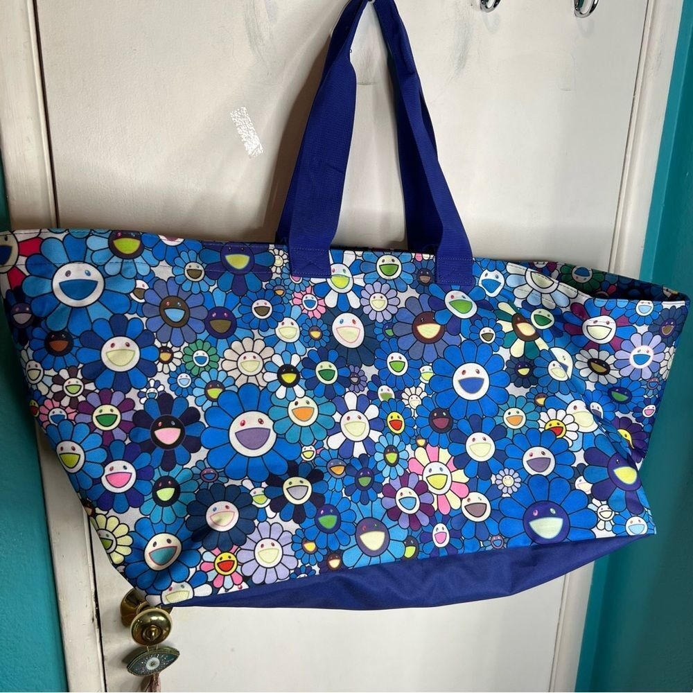 RARE! 2017 COMPLEXCON TAKASHI MURAKAMI HERSCHEL BLUE FLOWER XL TOTE SUPREME BAG - Picture 13 of 14